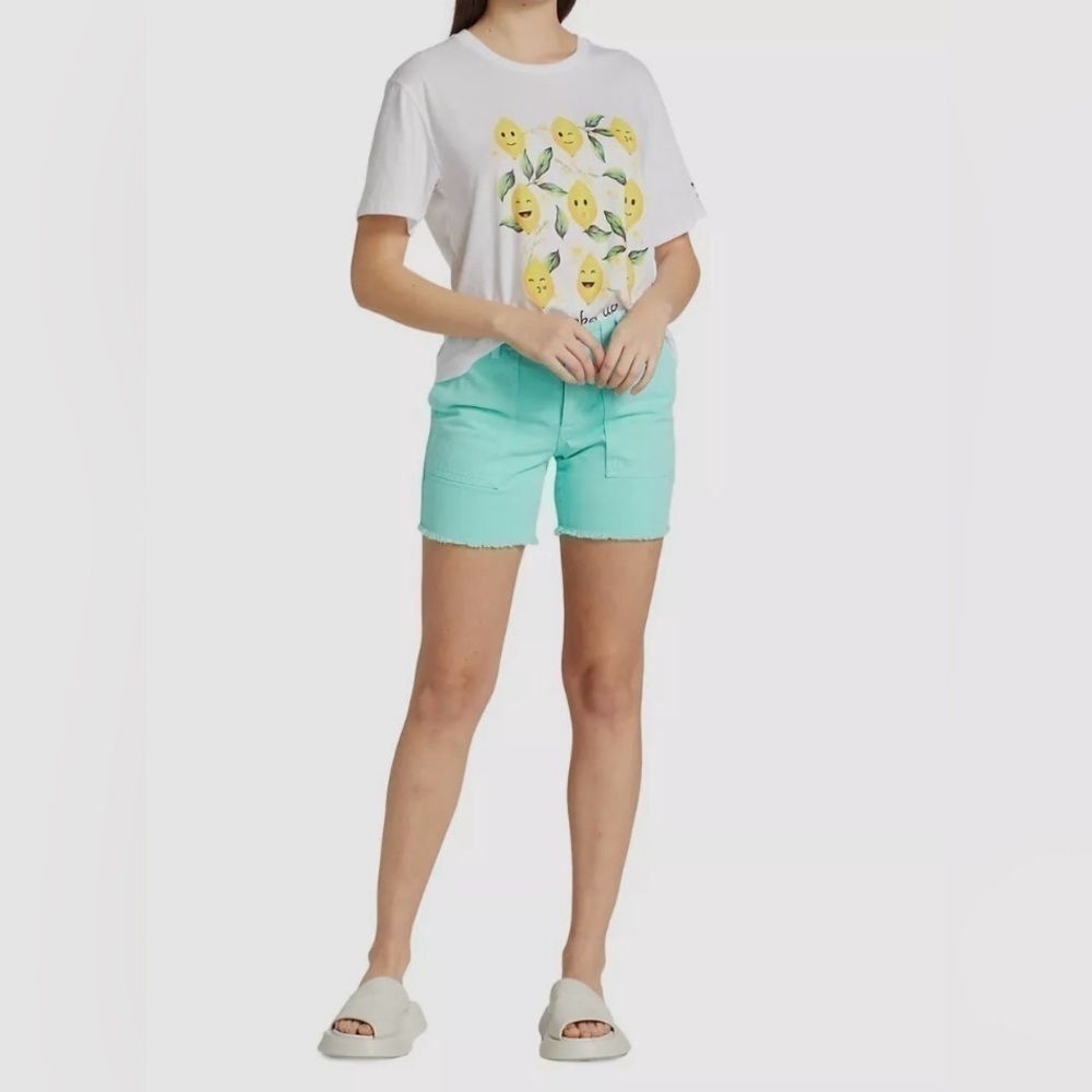 Le Superbe Women's Blue 100% Cotton Beach Crawler Cutoff Jean Shorts Size 6 NWT - Picture 2 of 12